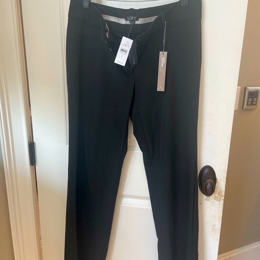 LOFT black trouser pants Marisa cut size 6. New with tags.